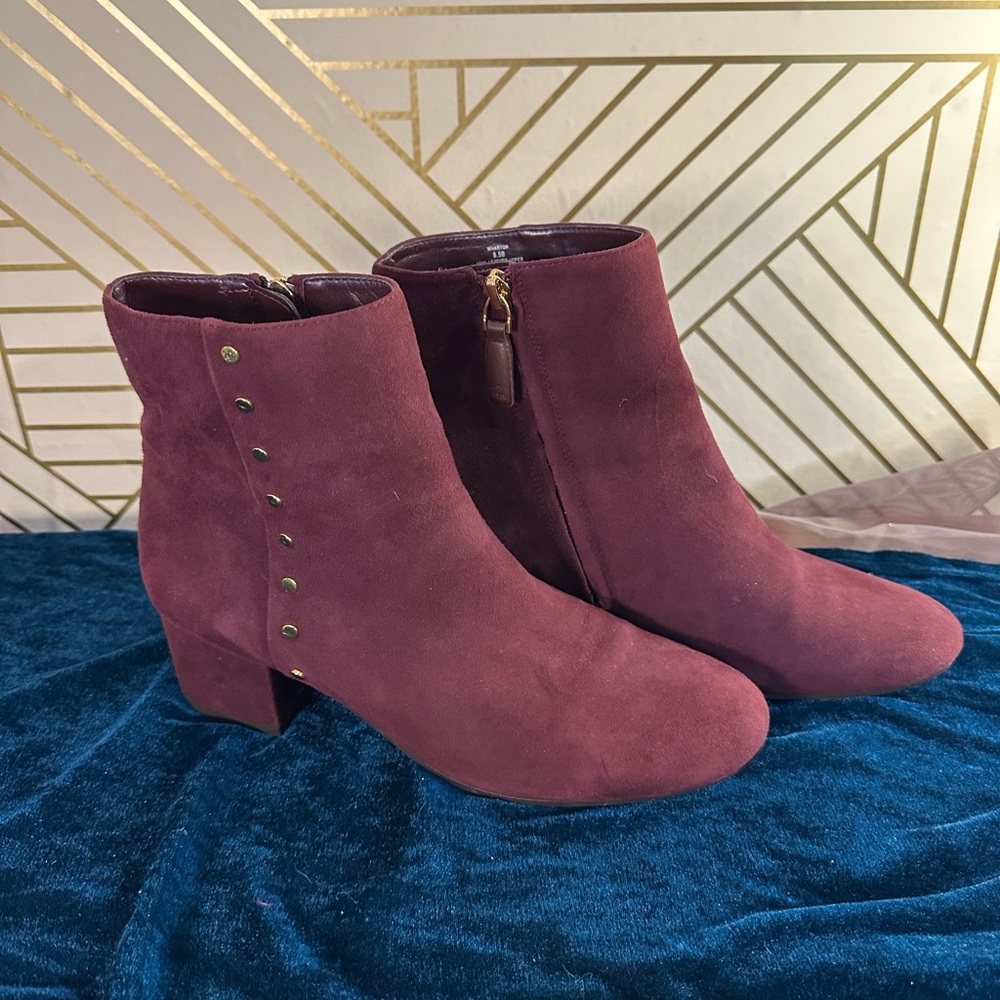 Lauren Ralph Lauren Burgundy Ankle Booties
